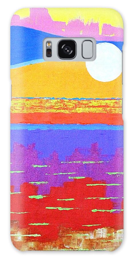 Abstract Galaxy Case featuring the painting Fauvist Sunset by Jeremy Aiyadurai