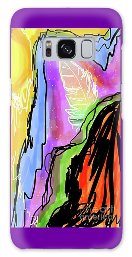 Feather Galaxy Case featuring the digital art Feather Sun Salutaion by Tracy Fallstrom