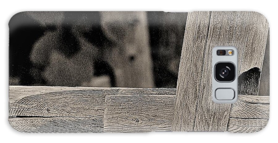 Fence Post Wood B&w Galaxy Case featuring the photograph Fence Post by John Linnemeyer