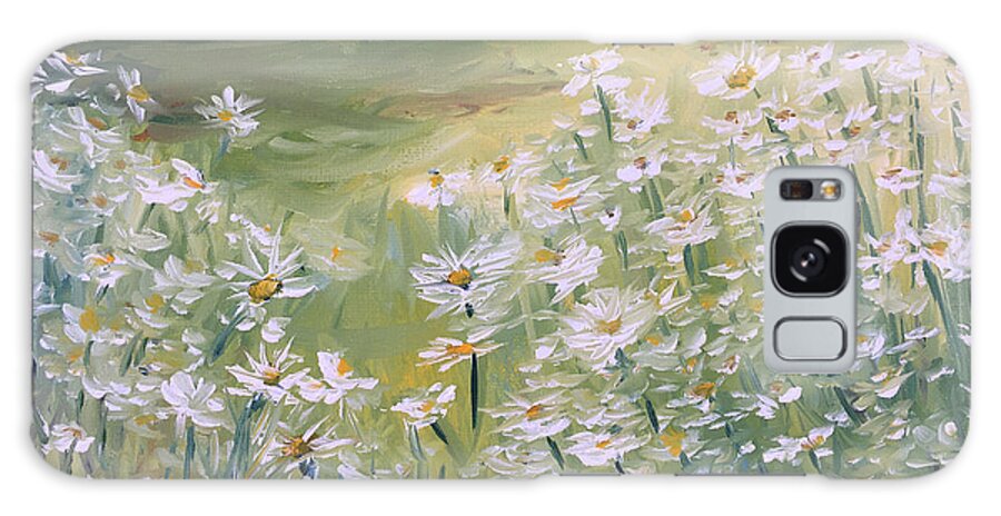 Daisy Galaxy Case featuring the painting Field of Daisies by Roxy Rich