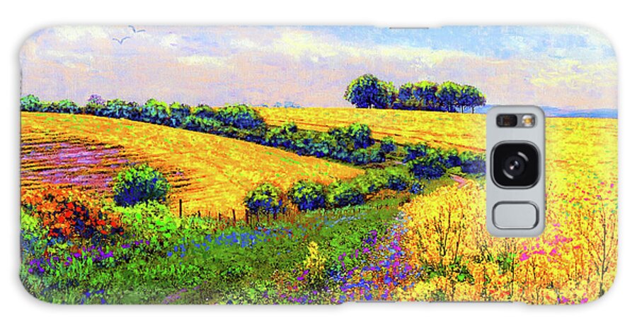 Landscape Galaxy Case featuring the painting Fields of Gold by Jane Small