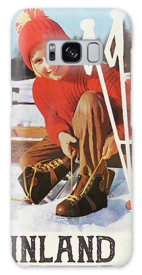 Finland Galaxy Case featuring the digital art Finland, Boy on the Ski by Long Shot