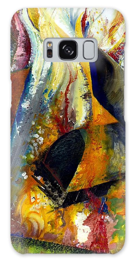 Rustic Galaxy Case featuring the painting Fire Abstract Study by Michelle Calkins
