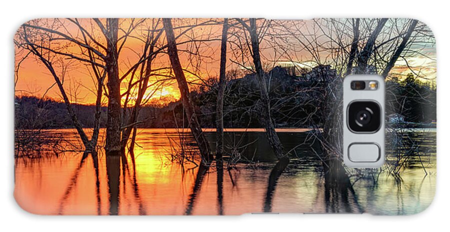 America Galaxy Case featuring the photograph Fire and Ice Sunset Over Beaver Lake - Northwest Arkansas by Gregory Ballos