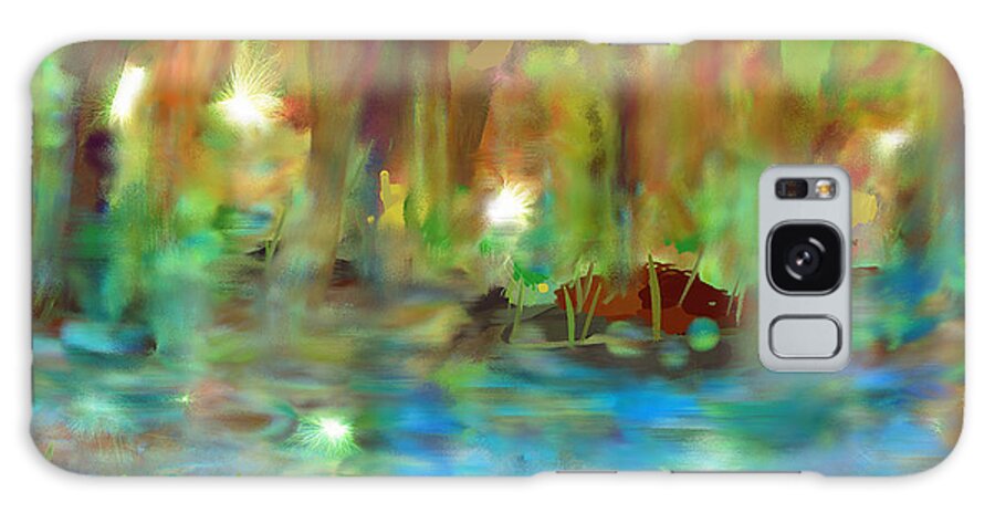  Galaxy Case featuring the painting Fireflies on the Riverbank by Shirley Moravec