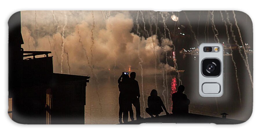Smoke Galaxy Case featuring the photograph Firework Smoke Valparaiso by Chris Goldberg