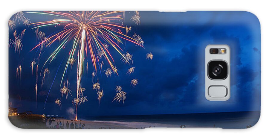 Fireworks Galaxy Case featuring the photograph Fireworks by the Sea by WAZgriffin Digital