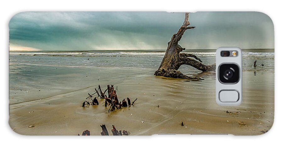 South Carolina Galaxy Case featuring the photograph First Light at Driftwood Beach, South Carolina by Marcy Wielfaert