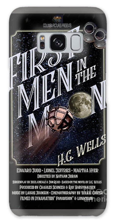 H.g. Wells Galaxy Case featuring the digital art First Men In The Moon Movie Poster by Brian Watt