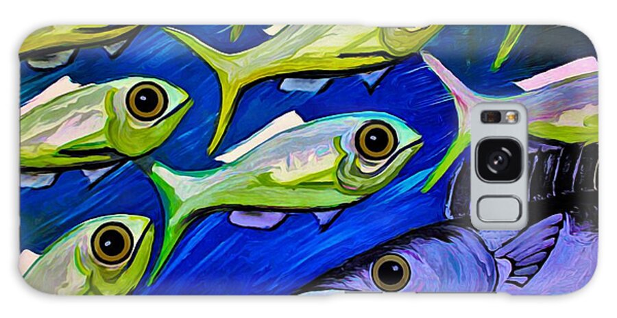 School Of Fish Galaxy Case featuring the painting Fish Ball by Joan Stratton