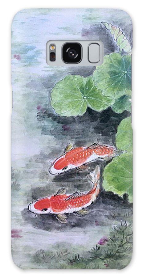 Lake Galaxy Case featuring the painting Fishes Joy by Carmen Lam