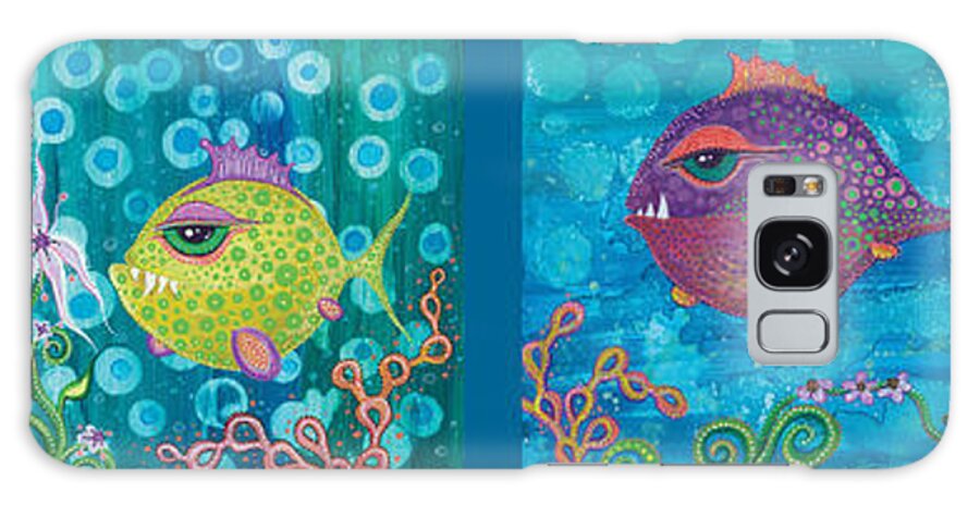 Fish School Galaxy Case featuring the digital art Fish School by Tanielle Childers