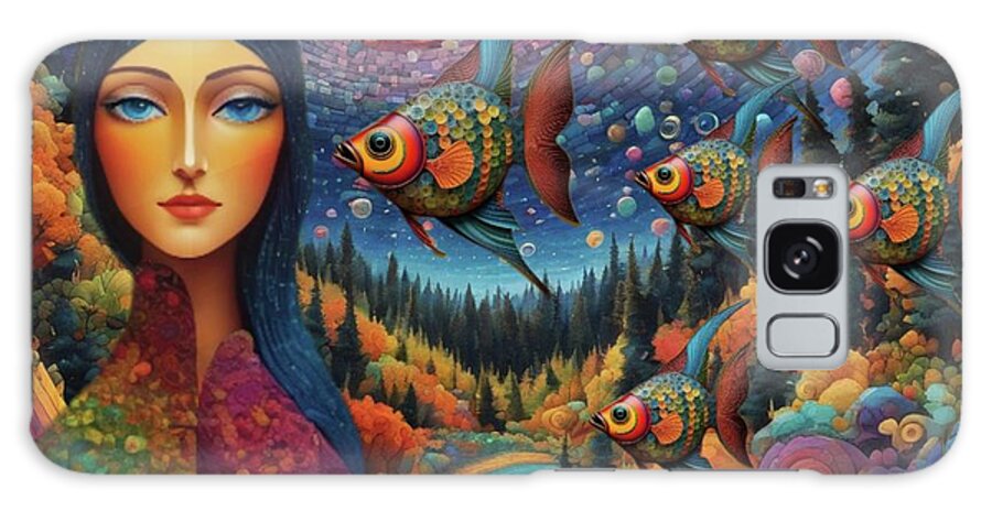 Fish Galaxy Case featuring the digital art Fishy Forest by Ally White