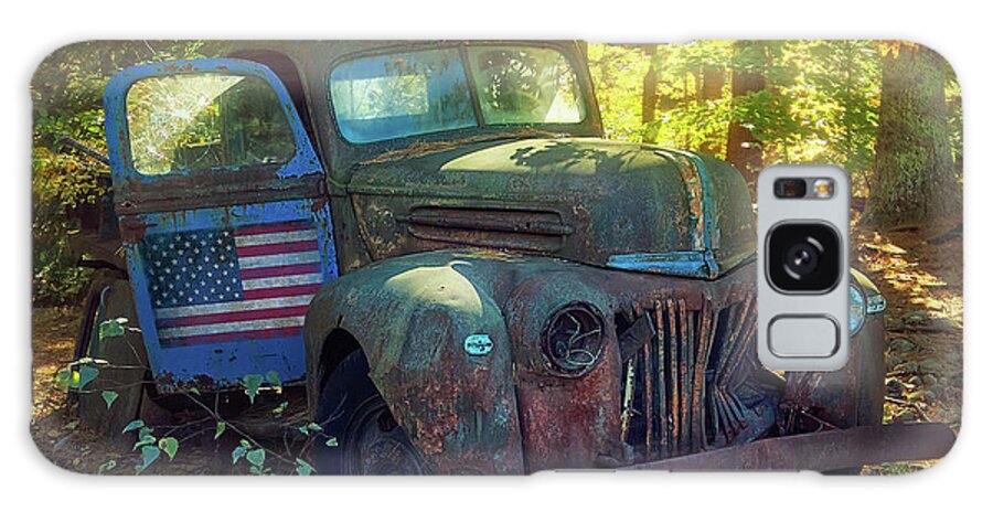 Pickup Truck Galaxy Case featuring the photograph Flag Never Sleeps by Jerry LoFaro