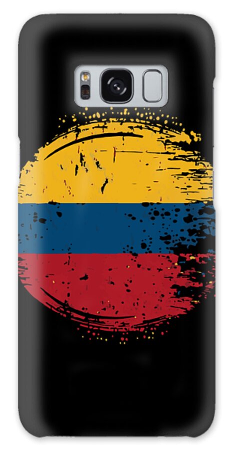 Colombian Heritage Galaxy Case featuring the digital art Flag of Colombia Distressed by Flippin Sweet Gear