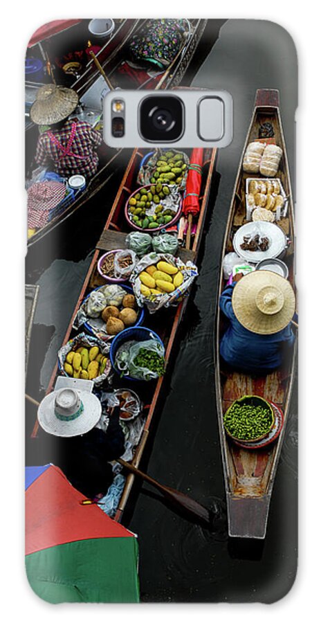 Floating Galaxy Case featuring the photograph Market Mornings - Floating Market, Thailand by Earth And Spirit