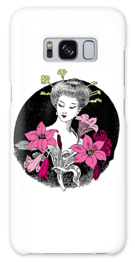 Japan Galaxy Case featuring the digital art Floral Lady by Madame Memento