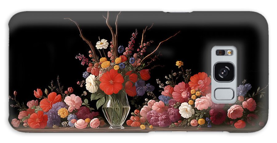 Flowers Galaxy Case featuring the digital art Floral Still Life by Mark Greenberg