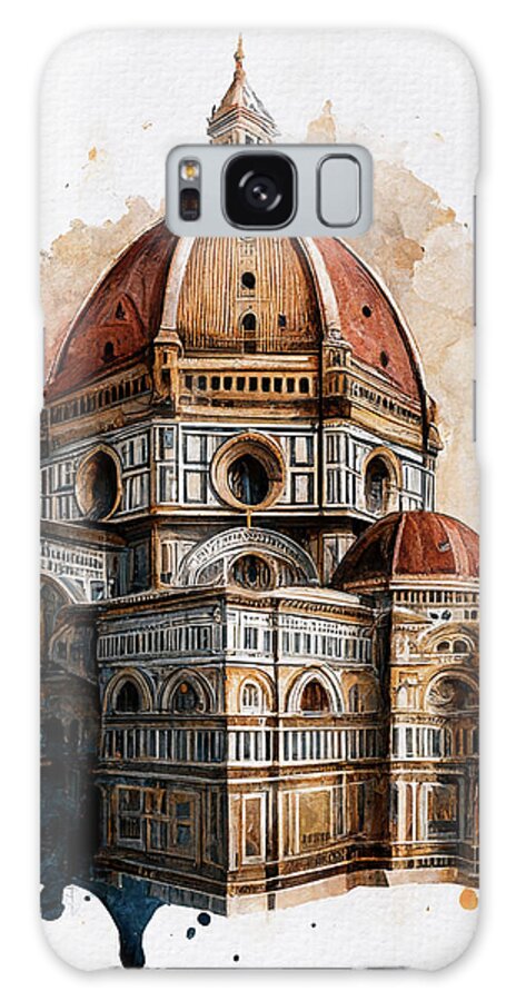 Florence Galaxy Case featuring the painting Florence Watercolor by Naxart Studio