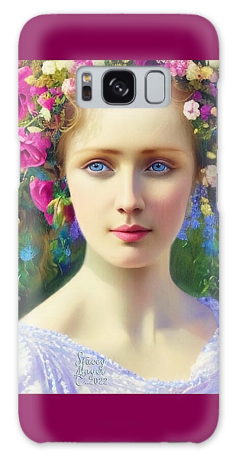Flower Art Galaxy Case featuring the digital art Flower Fantasy Caroline by Stacey Mayer