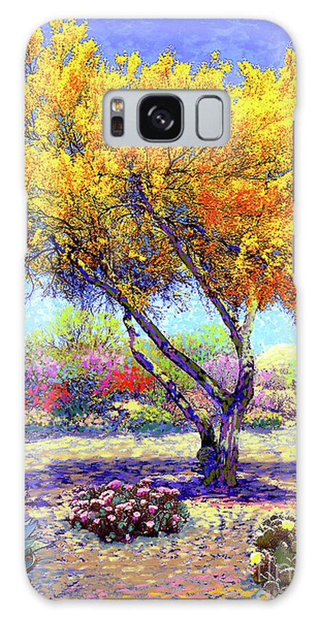 Tree Galaxy Case featuring the painting Flowering Desert by Jane Small