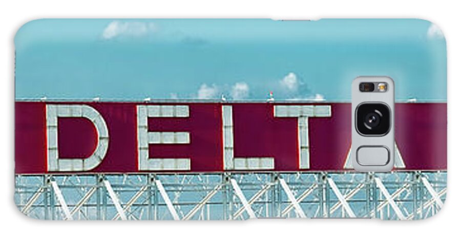 Reid Callaway Delta Air Lines Signage Images Galaxy Case featuring the photograph Fly Delta Jets Signage Hartsfield Jackson International Airport Atlanta Georgia Art by Reid Callaway