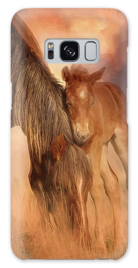 Animals Galaxy Case featuring the photograph Foal and Mare by Debra Boucher
