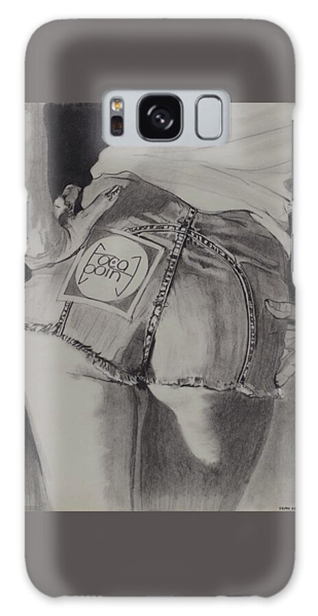 Charcoal Pencil On Paper Galaxy Case featuring the drawing Back In The Seventies by Sean Connolly