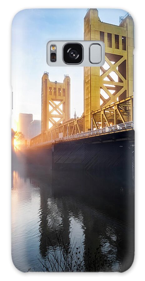 Sacramento Galaxy Case featuring the photograph Foggy Sunrise on Sacramento Tower Bridge by Gary Geddes