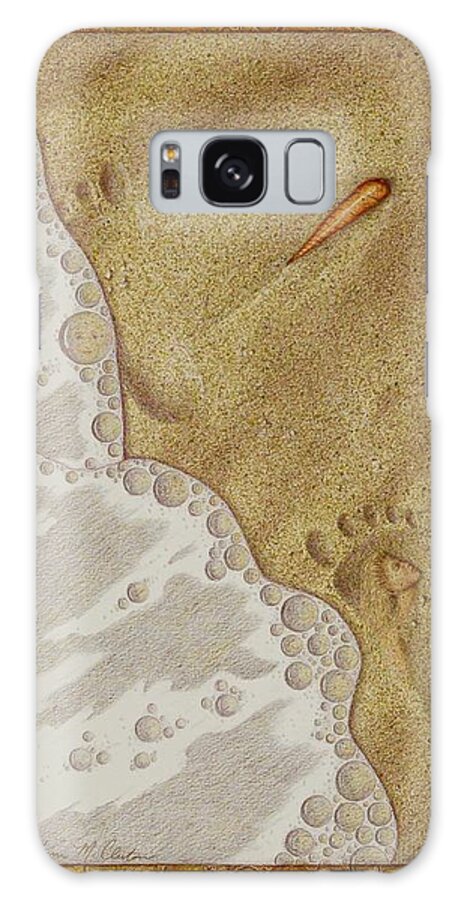 Kim Mcclinton Galaxy Case featuring the painting Washed Away- Footprints, Foam, and Fate by Kim McClinton