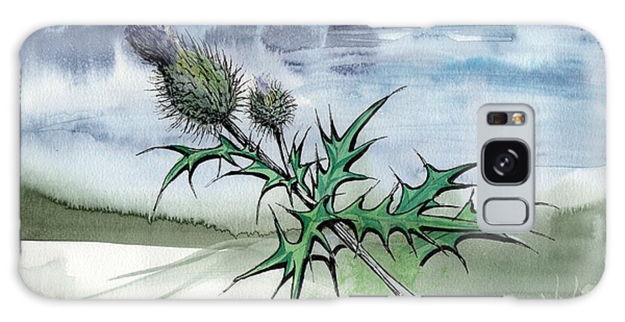 Wild Plant Galaxy Case featuring the painting Forage Thistle by Tammy Nara