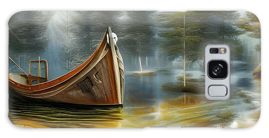 Digital Galaxy Case featuring the digital art Forest Boat by Beverly Read