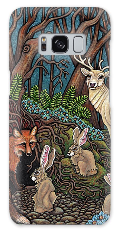 Hare Galaxy Case featuring the painting Forest Of Night by Amy E Fraser