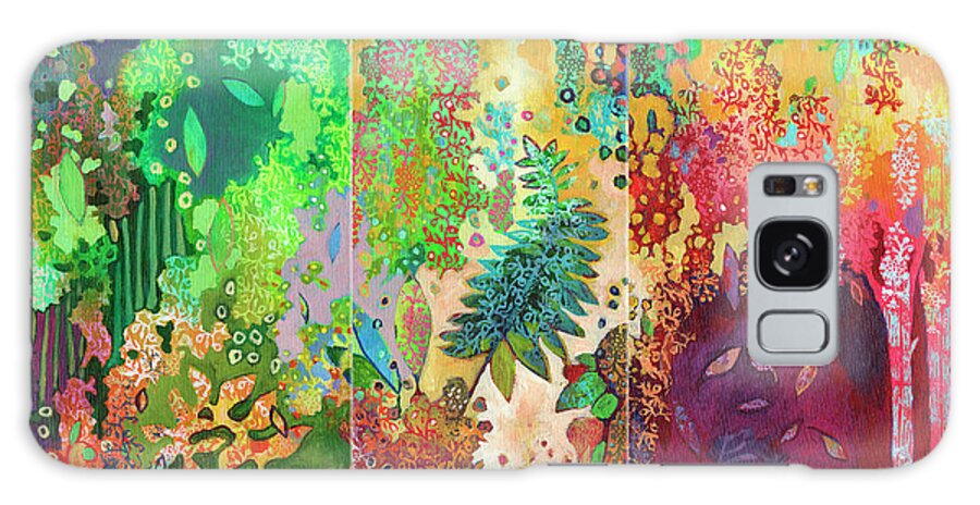 Triptych Galaxy Case featuring the painting Forest Spirits Triptych by Jennifer Lommers