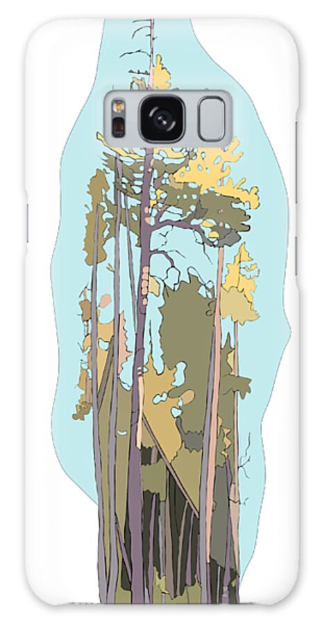 Forest Trees Galaxy Case featuring the digital art Forest Trees Nature Illustration by Patricia Awapara