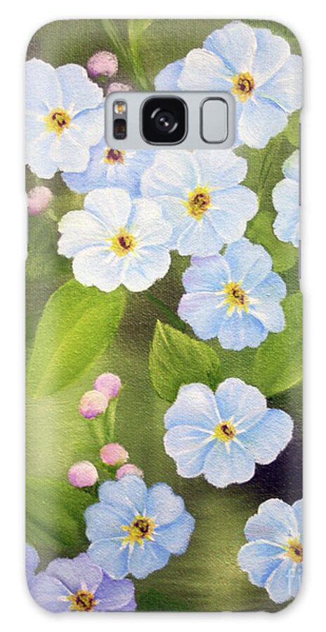 Forget Me Not Galaxy Case featuring the painting Forget Me Nots by Jimmie Bartlett