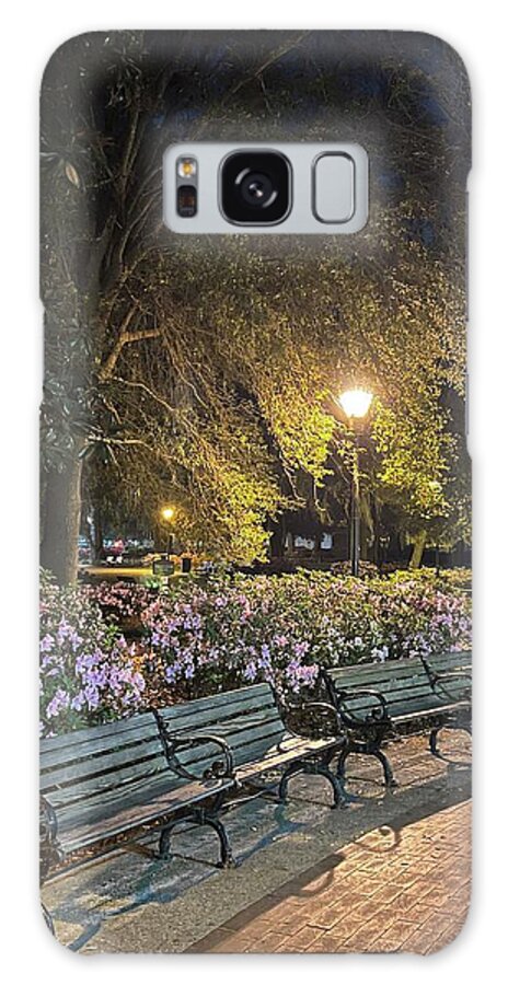 Park Galaxy Case featuring the photograph Forsyth Benches by Barbara Von Pagel