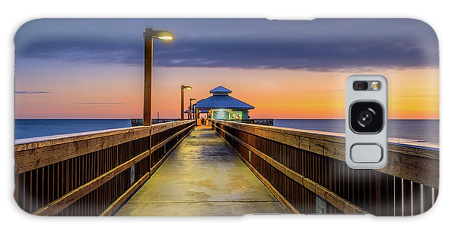 Florida Galaxy Case featuring the photograph Fort Myers Sunset Beach Pier, Florida by Dee Potter
