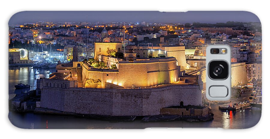 Fort Galaxy Case featuring the photograph Fort St Angelo at Night in Malta by Artur Bogacki