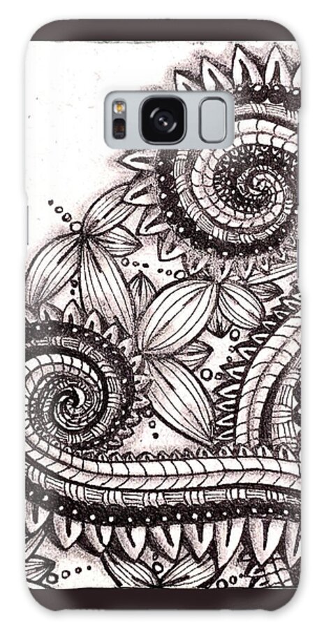 Zentangle Galaxy Case featuring the mixed media Four Corners 3 by Brenna Woods