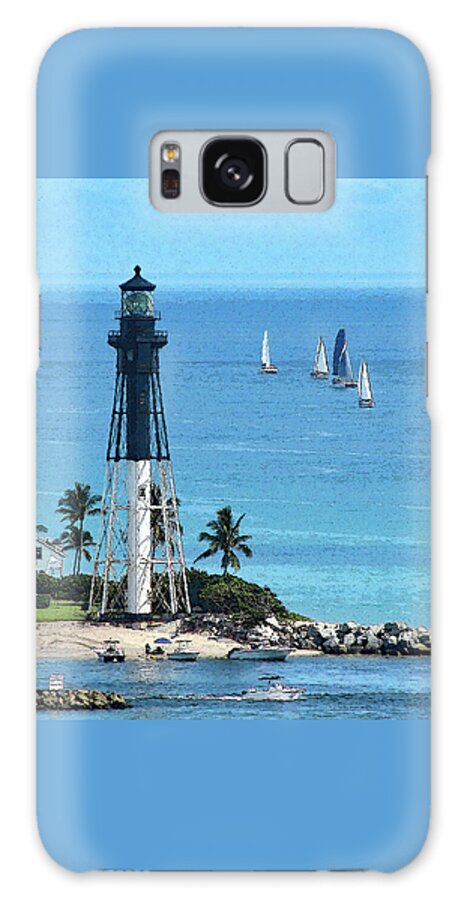 Sailboats Galaxy Case featuring the photograph Four Sails at Hillsboro Lighthouse by Corinne Carroll