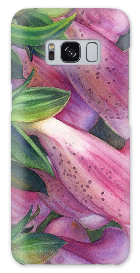 Watercolor Painting Galaxy Case featuring the painting Foxglove Glory by Sandy Haight