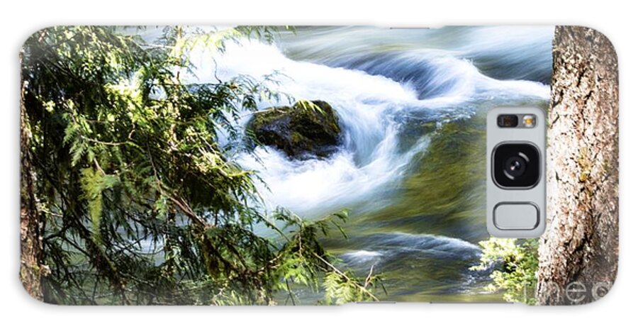 Peace In Nature; Oregon Nature; Oregon Landscape; Landscapes; River Landscapes; Nature; Trees; River Galaxy Case featuring the photograph Frame Of Pleasure by Janie Johnson