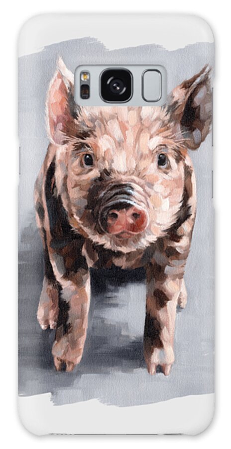 Piglet Galaxy Case featuring the painting Frankie by Rachel Stribbling