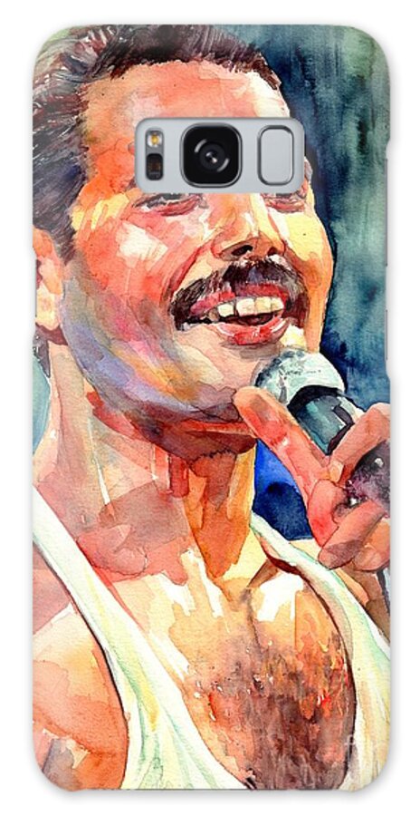 Freddie Mercury Galaxy Case featuring the painting Freddie Mercury Live Aid by Suzann Sines