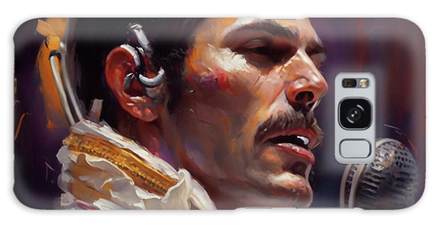 Freddie Galaxy Case featuring the painting Freddie Mercury by My Head Cinema