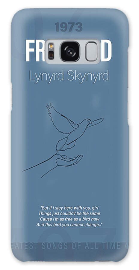 Free Bird Galaxy Case featuring the mixed media Free Bird Lynyrd Skynyrd Minimalist Song Lyrics Greatest Hits of All Time 407 by Design Turnpike