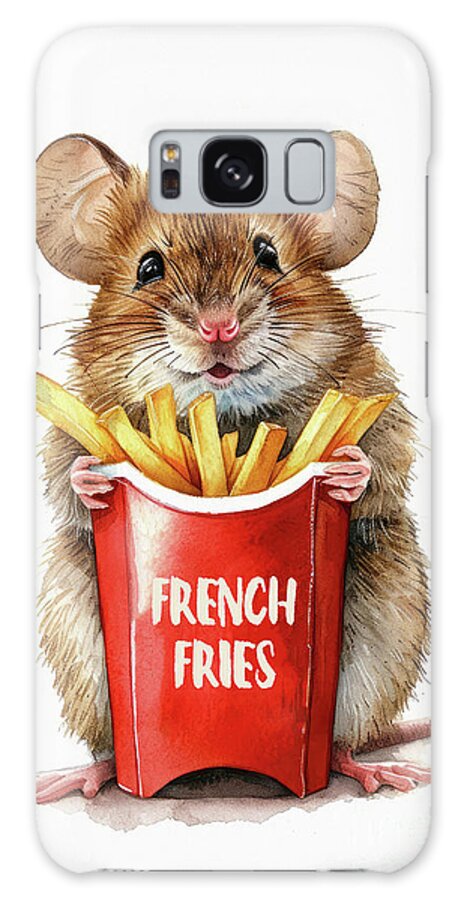 Mouse Galaxy Case featuring the painting French Fry Mouse by Tina LeCour