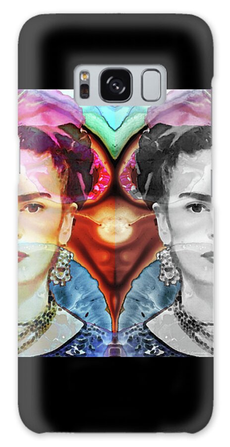 Frida Kahlo Galaxy Case featuring the painting Frida Kahlo Art - Seeing Color by Sharon Cummings