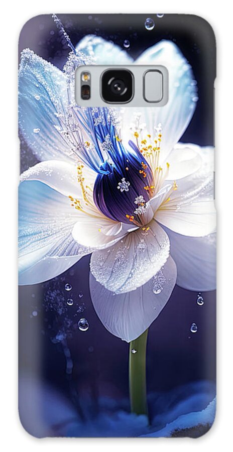 Elsa Flower Galaxy Case featuring the digital art Frozen Elegance by Ashira Creations